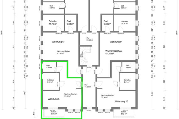 2 Raum Wohnung, Wohnung 5, 1.OG